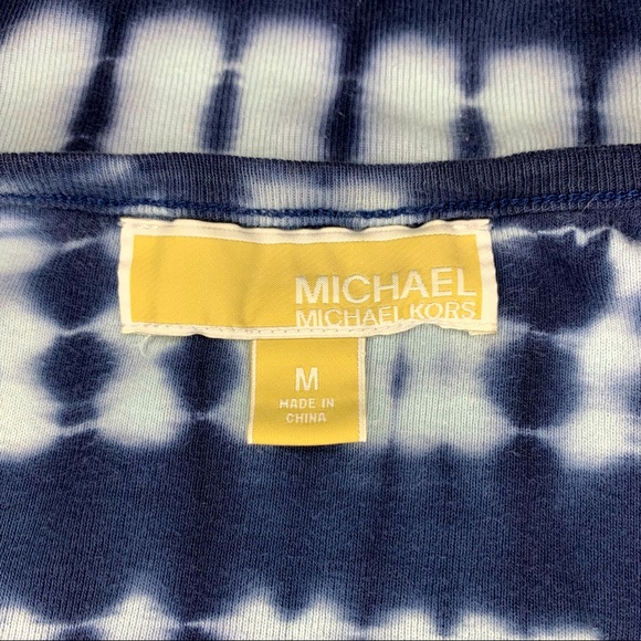 Michael Kors Prussian Blue Cotton Chambray Tie Dye Racerback Tank Top - Sz. M - Picture 4 of 5